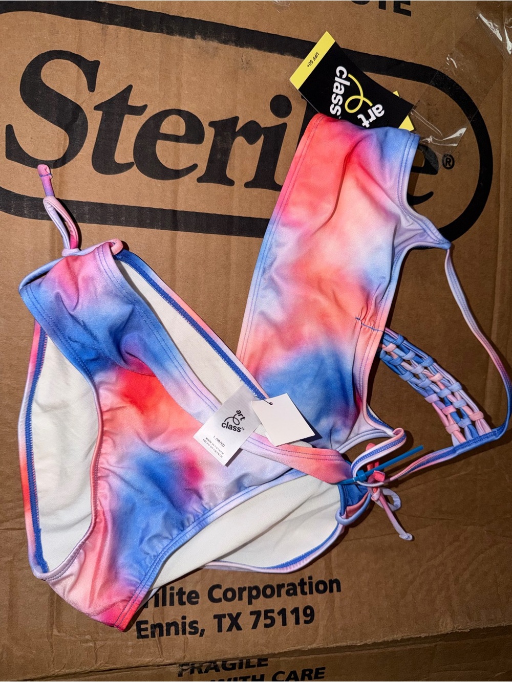 Target Kids Swim Bikini Pink Blue Purple Tie-Dye
